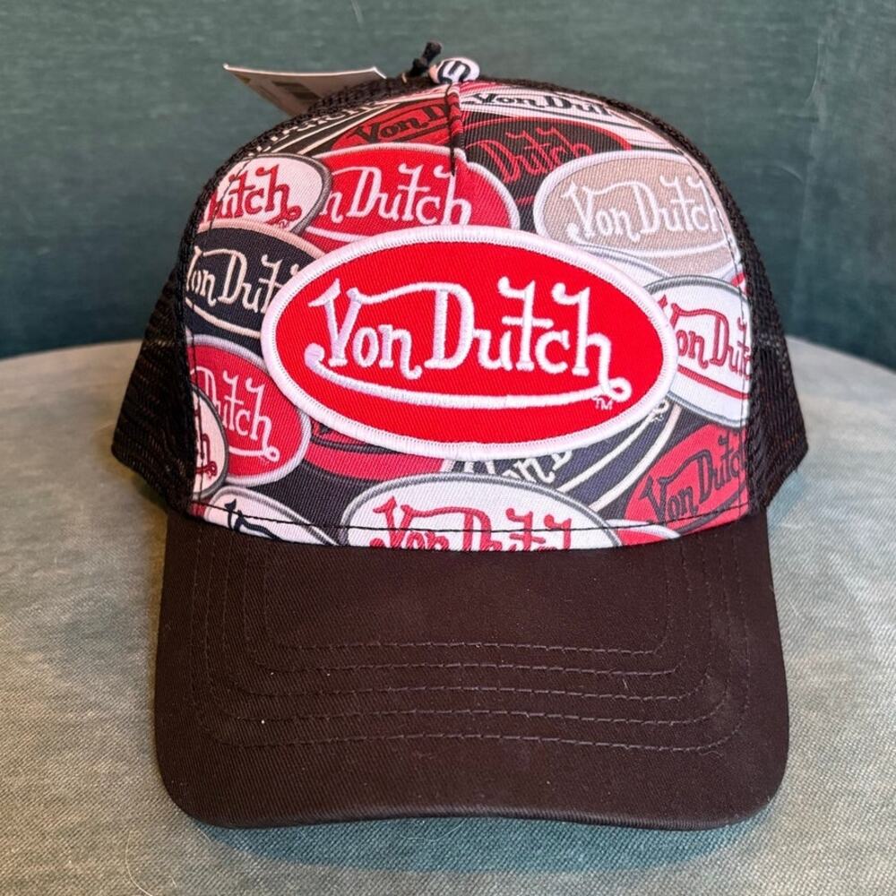 Iconic Von Dutch Black Trucker Hat - Patch Logos Galore!